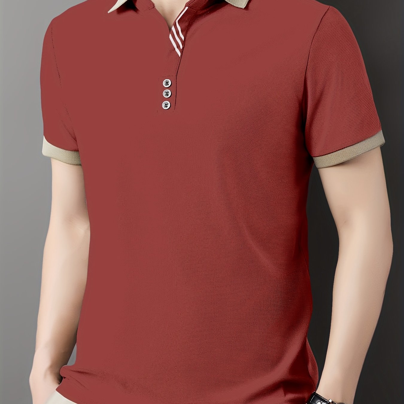 Herren Polo-Shirt mit Kontrastkragen – Stilvolles Freizeit- und Business-Oberteil