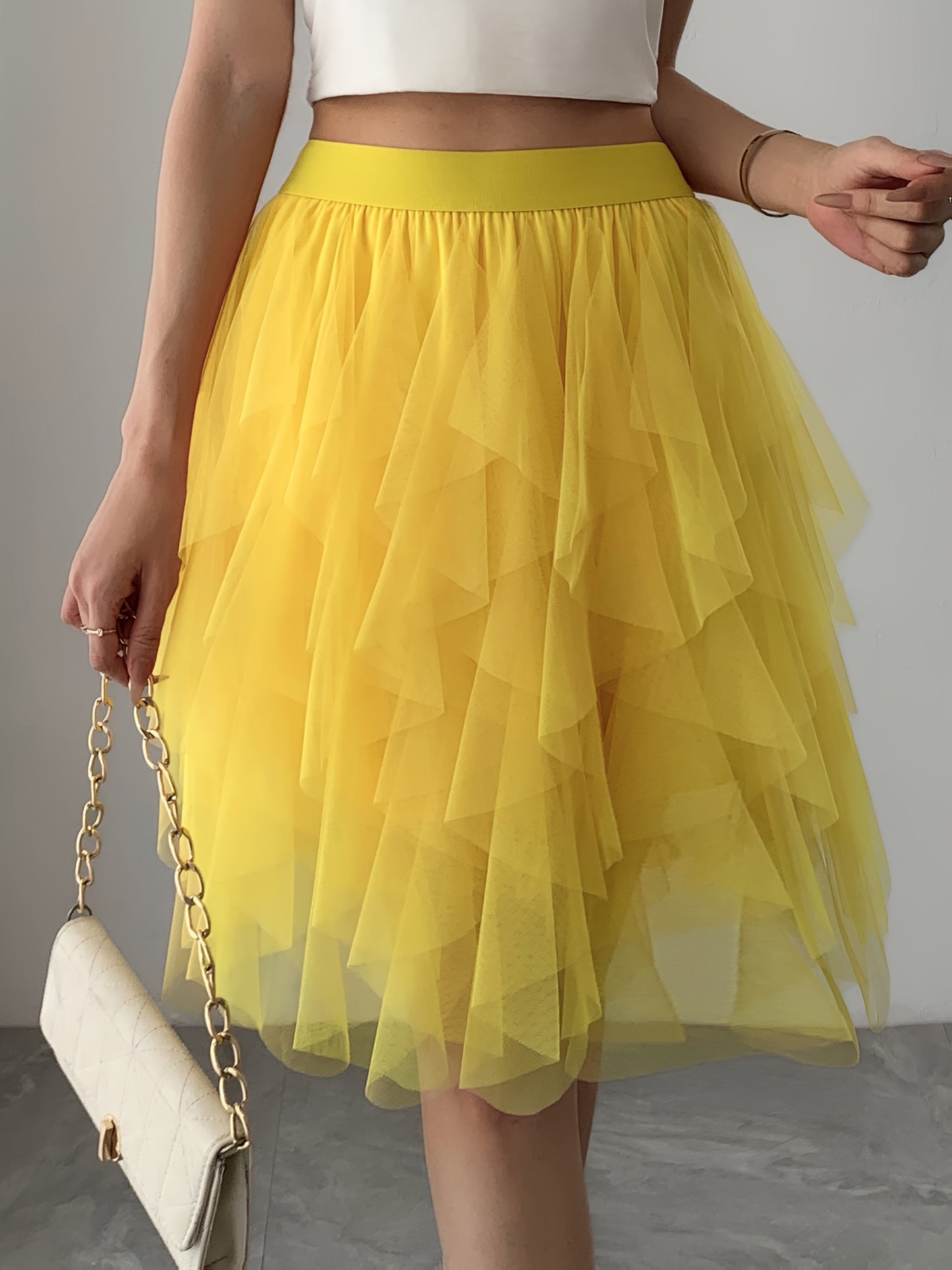 Damen Tüllrock mit Stufen-Design – Verspielter, femininer Look für Alltag und besondere Anlässe
