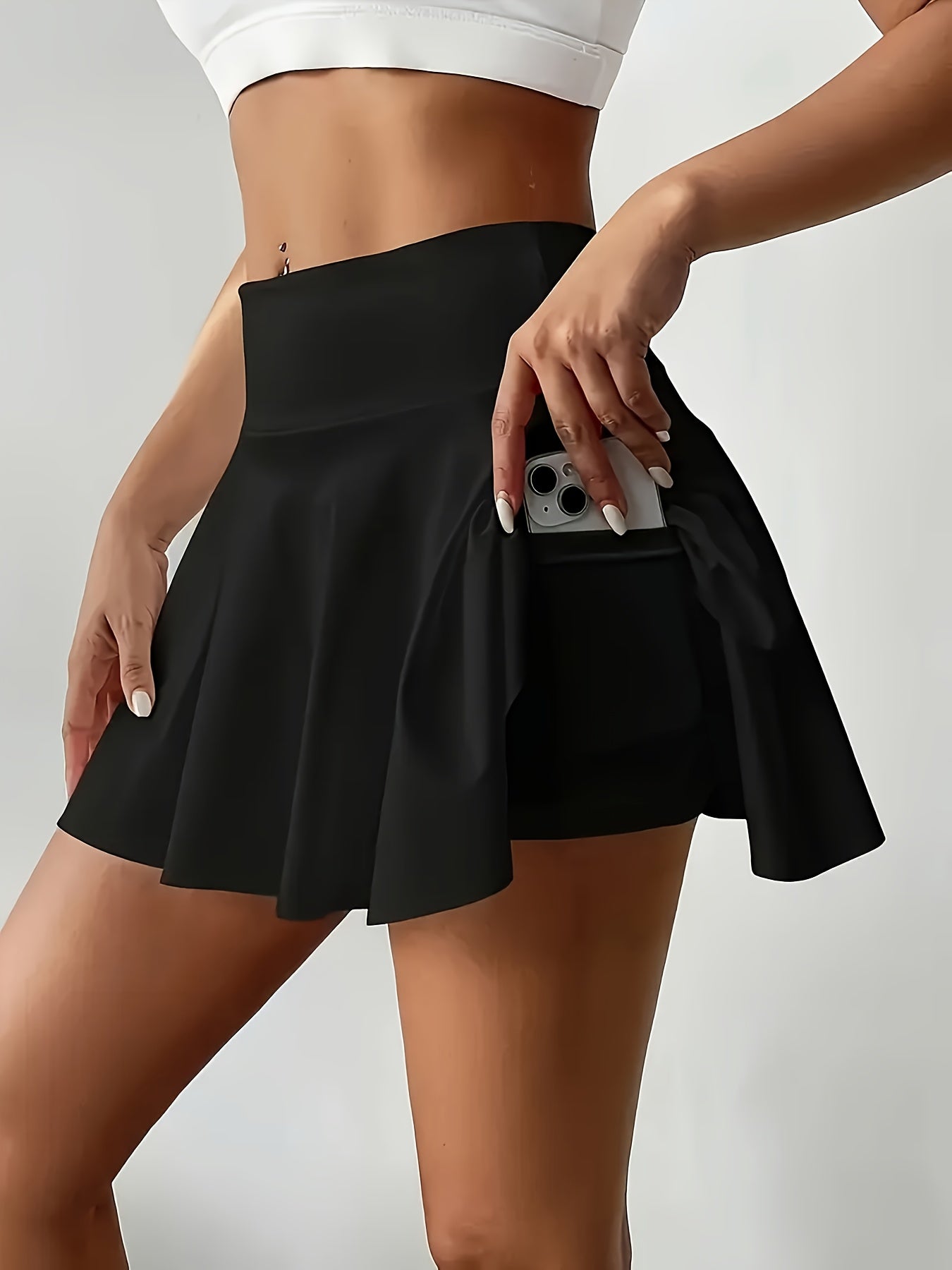 Damen Tennisrock mit integrierter Tasche – Sportlicher Faltenrock für Fitness, Laufen und Freizeit
