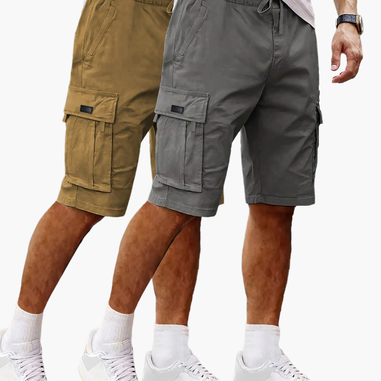 Herren 2er-Pack Cargo Shorts – Lässige Outdoor-Bermuda mit Taschen für Freizeit & Sport