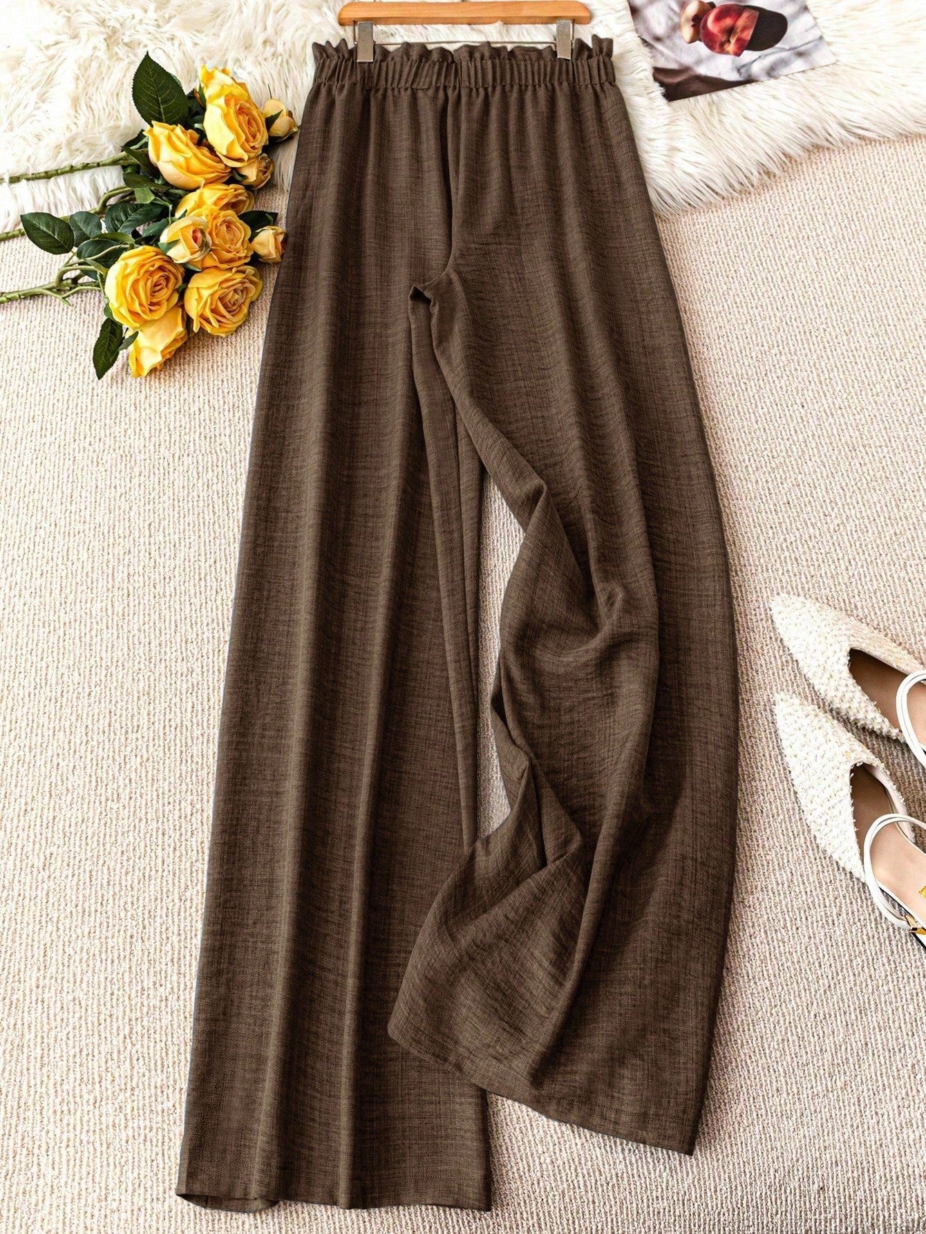 Damen Weite Freizeithose mit Kordelzug – Luftige Loungehose für Alltag und Urlaub