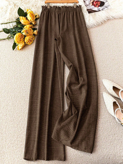 Damen Weite Freizeithose mit Kordelzug – Luftige Loungehose für Alltag und Urlaub