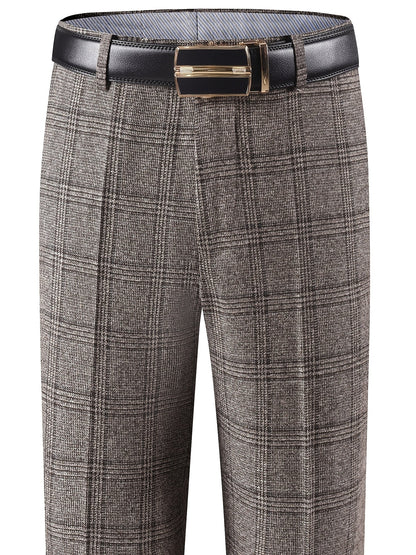 Herren Hose im Karomuster Anzughose Klassisch Elegante Freizeithose