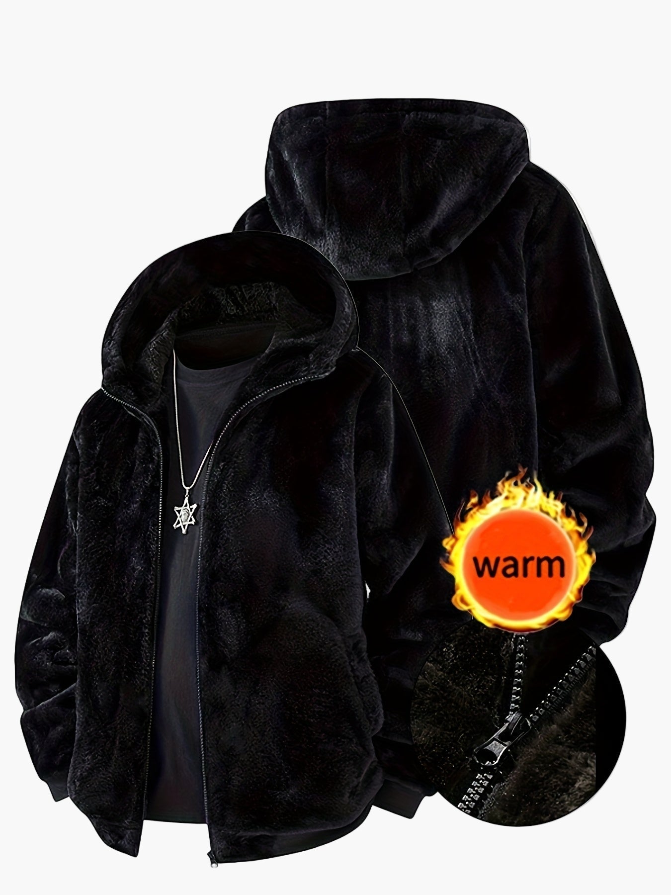 Herren Fleece Jacke mit Kapuze – Modische Winterjacke für Freizeit & Alltag – Warm & Stylisch