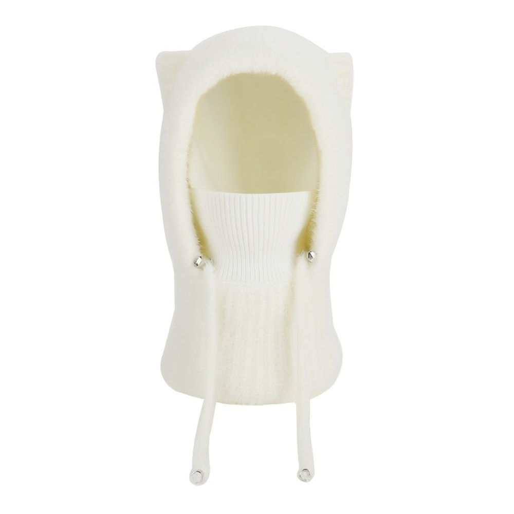 Strick Sturmhaube mit Kapuze und Ohren Winter Balaclava