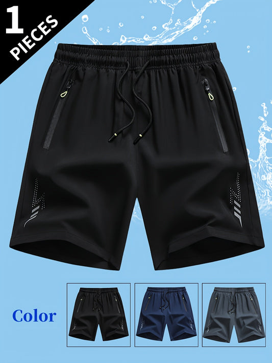 Herren Sport- und Fitnessshorts mit Reißverschlusstaschen – Atmungsaktive Trainingsshorts für Alltag und Workout