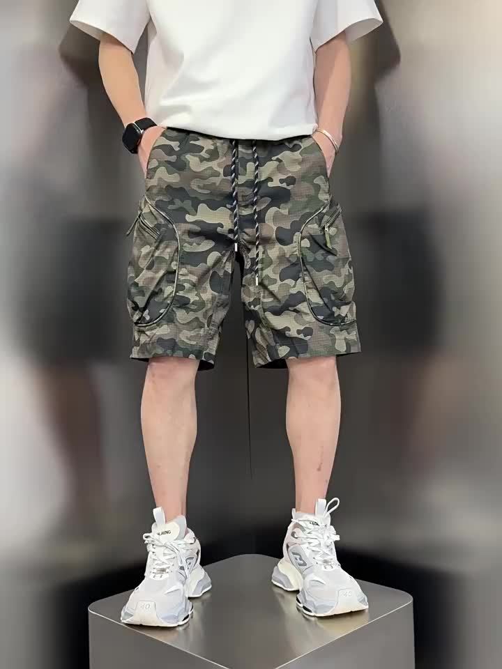 Herren Utility Cargo Shorts mit Reißverschlusstaschen – Urban Athleisure Style