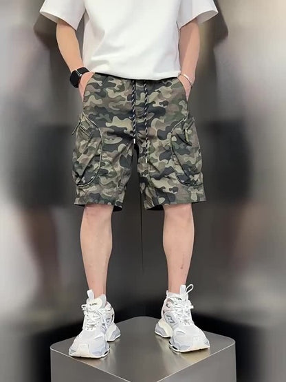 Herren Utility Cargo Shorts mit Reißverschlusstaschen – Urban Athleisure Style