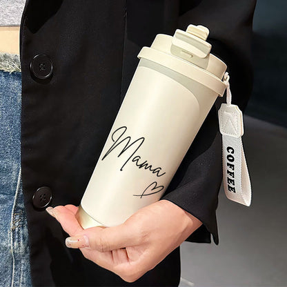 Mama Thermobecher für Damen – Stilvoller Reisebecher, Muttertag Geschenk, Kaffee- und Teeliebhaber