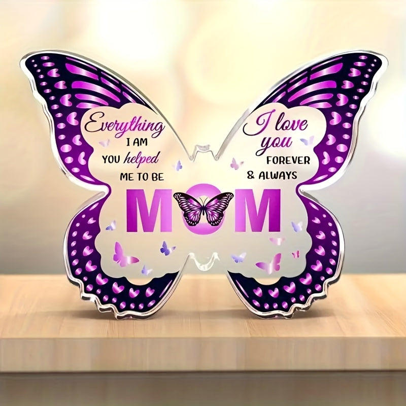 Muttertag Deko Schmetterling Geschenk für Frauen – Elegante Tischdekoration mit Spruch für Mama, Dankeschön Muttertagsgeschenk