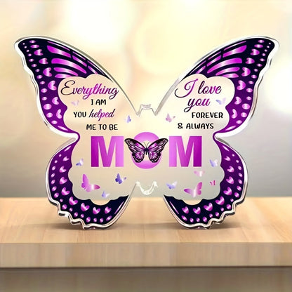 Muttertag Deko Schmetterling Geschenk für Frauen – Elegante Tischdekoration mit Spruch für Mama, Dankeschön Muttertagsgeschenk