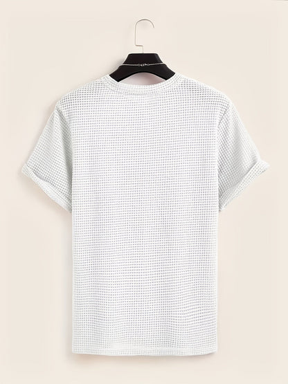 Herren T-Shirt mit Strukturmuster und modernem Kurzarm-Design – Lässiges Sommer-Essential für stilvolle Looks