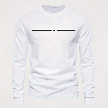 Herren Langarmshirt mit Rundhalsausschnitt und 'King' Print