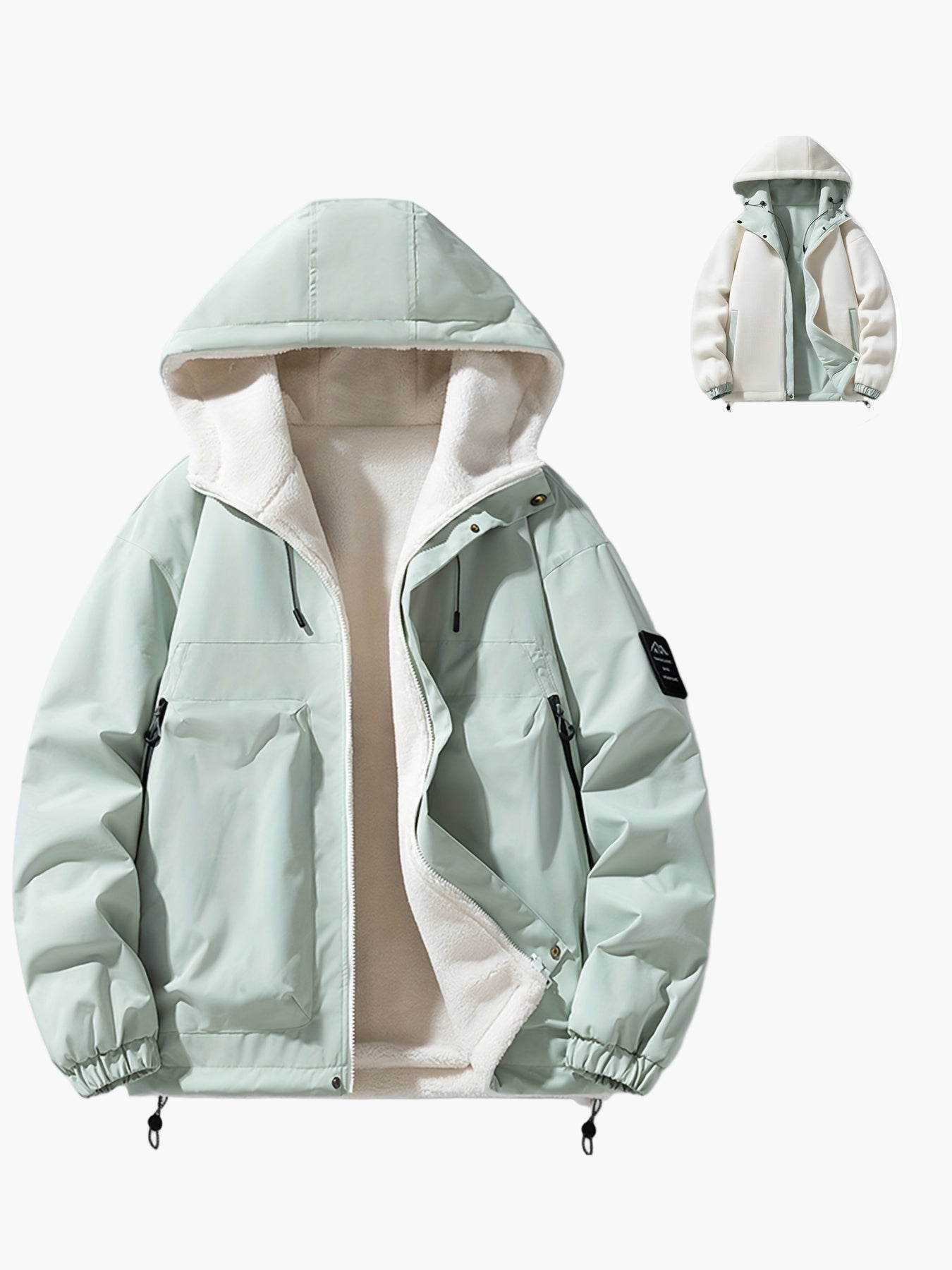 Herren Kapuzenjacke Casual Streetwear für Herbst und Winter, warm gefüttert, Outdoor