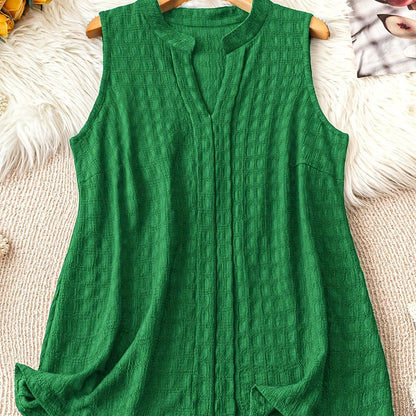 Damen Elegantes Ärmelloses Tunika-Top mit V-Ausschnitt – Perfekt für Alltag und Freizeit