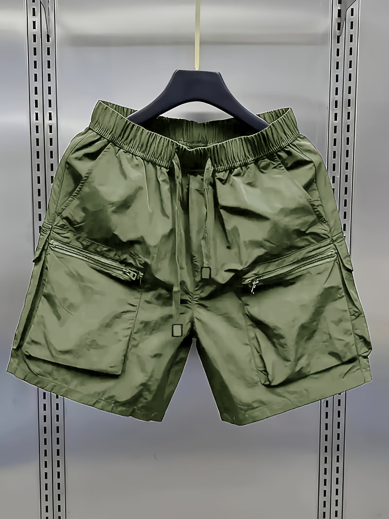 Herren Cargo Shorts mit großen Taschen und Zipper, lässiger Streetwear-Look
