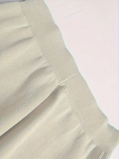 Damen Elegantes Streifen-Set mit weiter Hose und Kurzarm-Oberteil – Perfekt für Büro & Freizeit