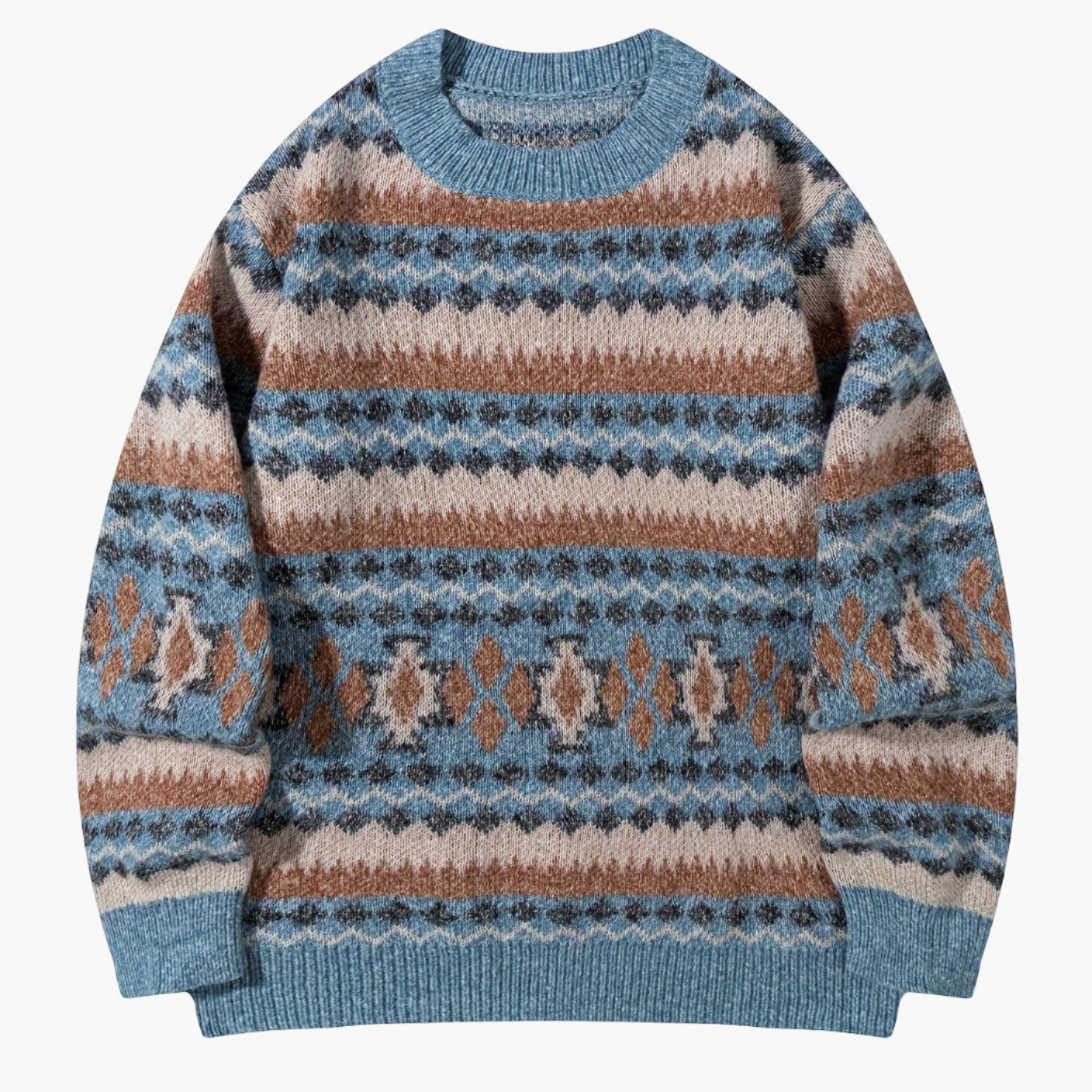 Herren Strickpullover im Retro Fair Isle Stil – Lässiger Winterpullover für Alltag & Freizeit