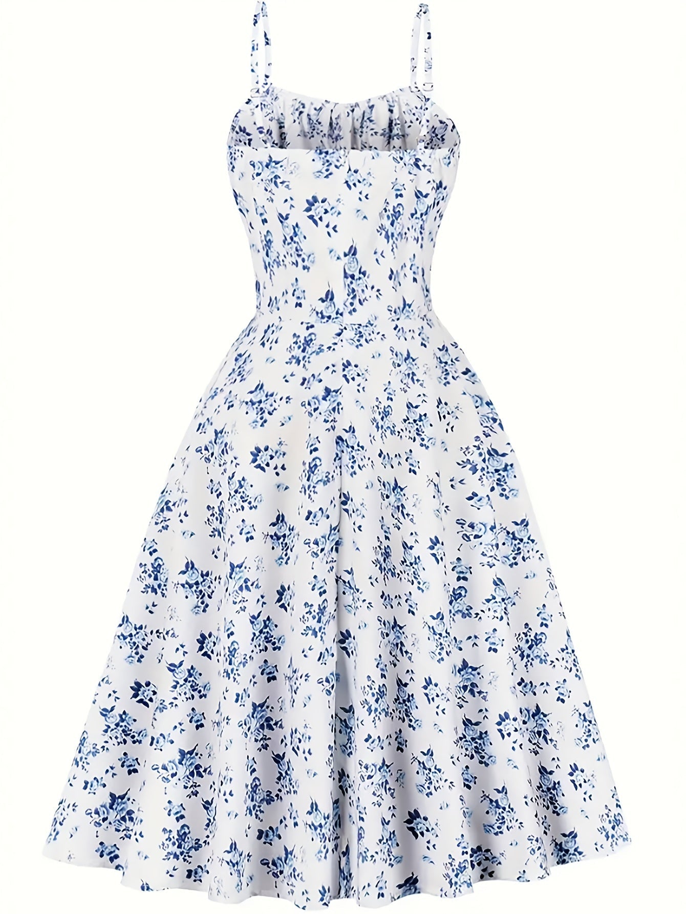 Damen Midikleid mit Blumenmuster und romantischem Schnitt – Perfekt für Sommer, Gartenparty & Brunch