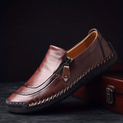 Herren Vintage Loafer mit Reißverschluss – Bequeme Freizeitschuhe für Alltag und Party