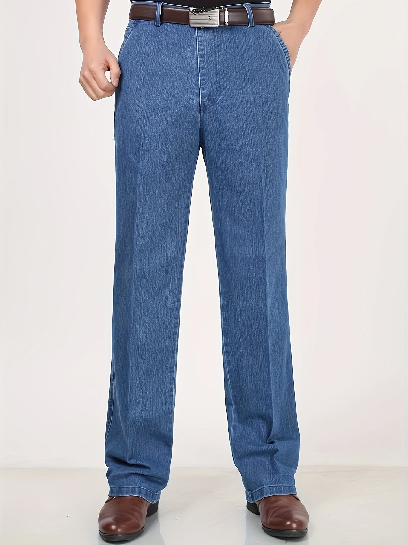 Herren Business Casual Gerade Jeanshose – Komfortabler Schnitt für Alltag & Büro