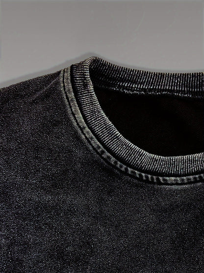 Sweatshirt Unisex Oversize mit Katzen-Sushi-Motiv, Rundhals, Baumwolloptik