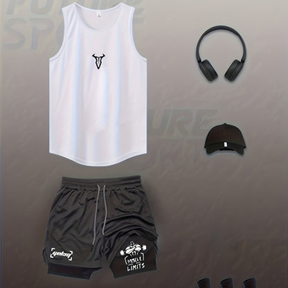 Herren Fitness Tanktop und Shorts Set – Sportliches Trainingsoutfit für das Fitnessstudio
