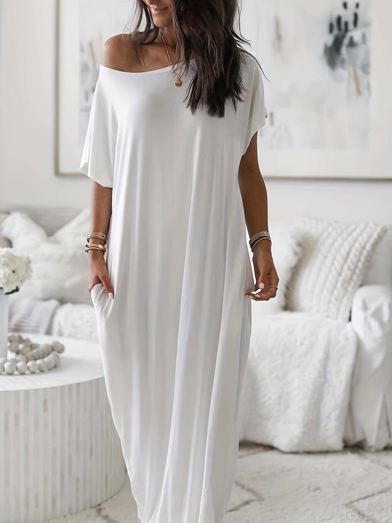 Damen Maxikleid Locker Elegant Lässiger Stil für Alltag und Freizeit