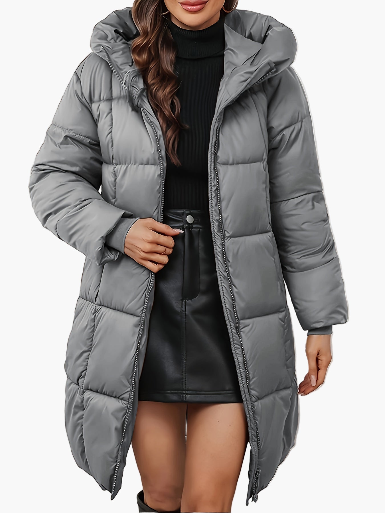 Damen Winter Steppmantel mit Kapuze – Eleganter, Wärmender Mantel für Alltag & Freizeit