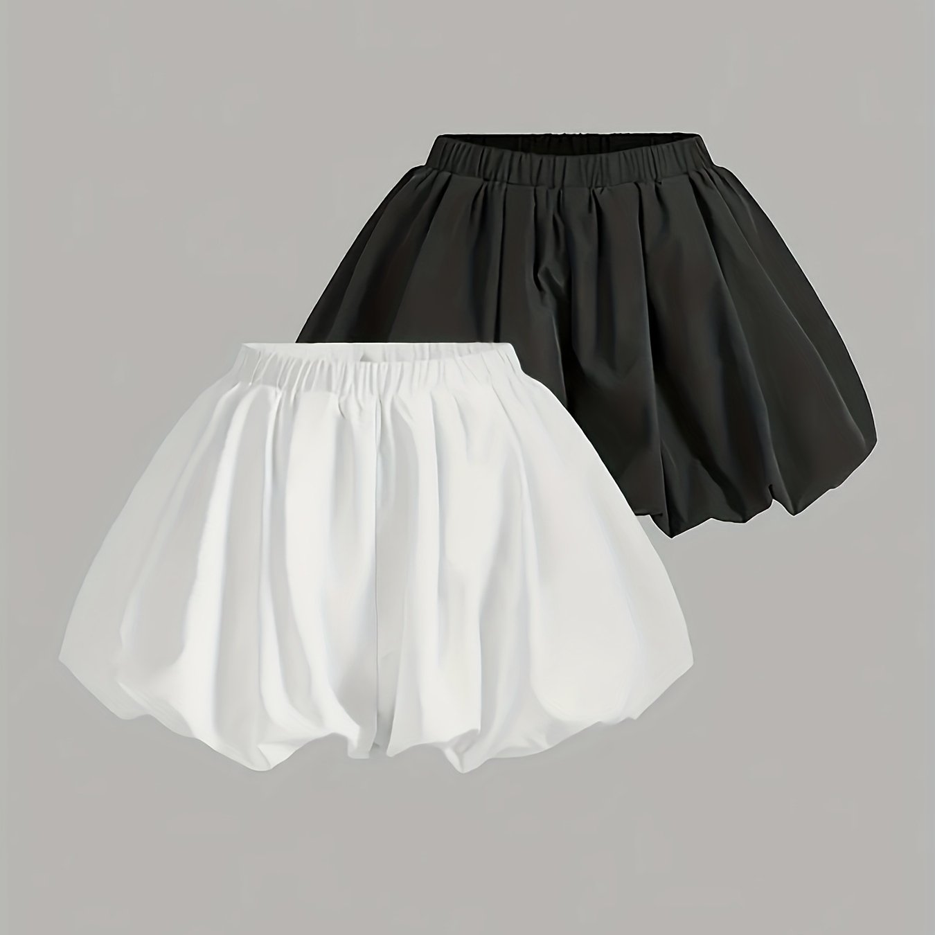 Damen Ballonshorts mit elastischem Bund und modischem Volumeneffekt