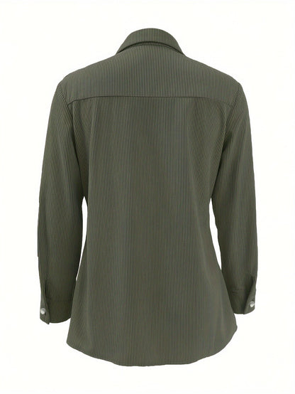 Damen Cordhemd Jacke Gelb mit Brusttaschen und Knöpfen