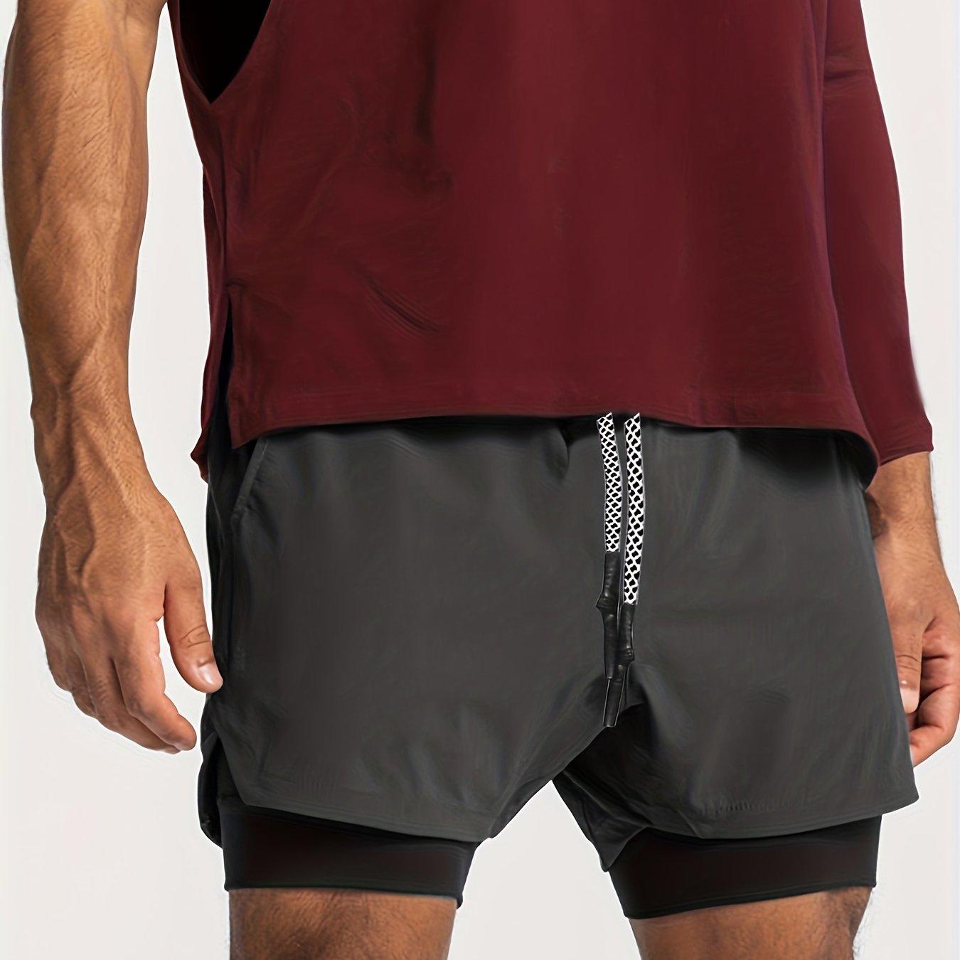 Herren Trainingsshorts mit Doppellage – Perfekt für Fitness, Laufen & Sport