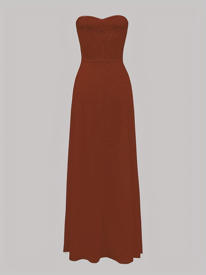 Damen Elegantes Abendkleid mit Bandeau-Design und Knopfleiste – Perfekt für festliche Anlässe