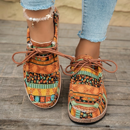Damen Vintage Freizeitschuhe im Boho-Stil – Bequeme bunte Mokassins für Alltag und Reisen