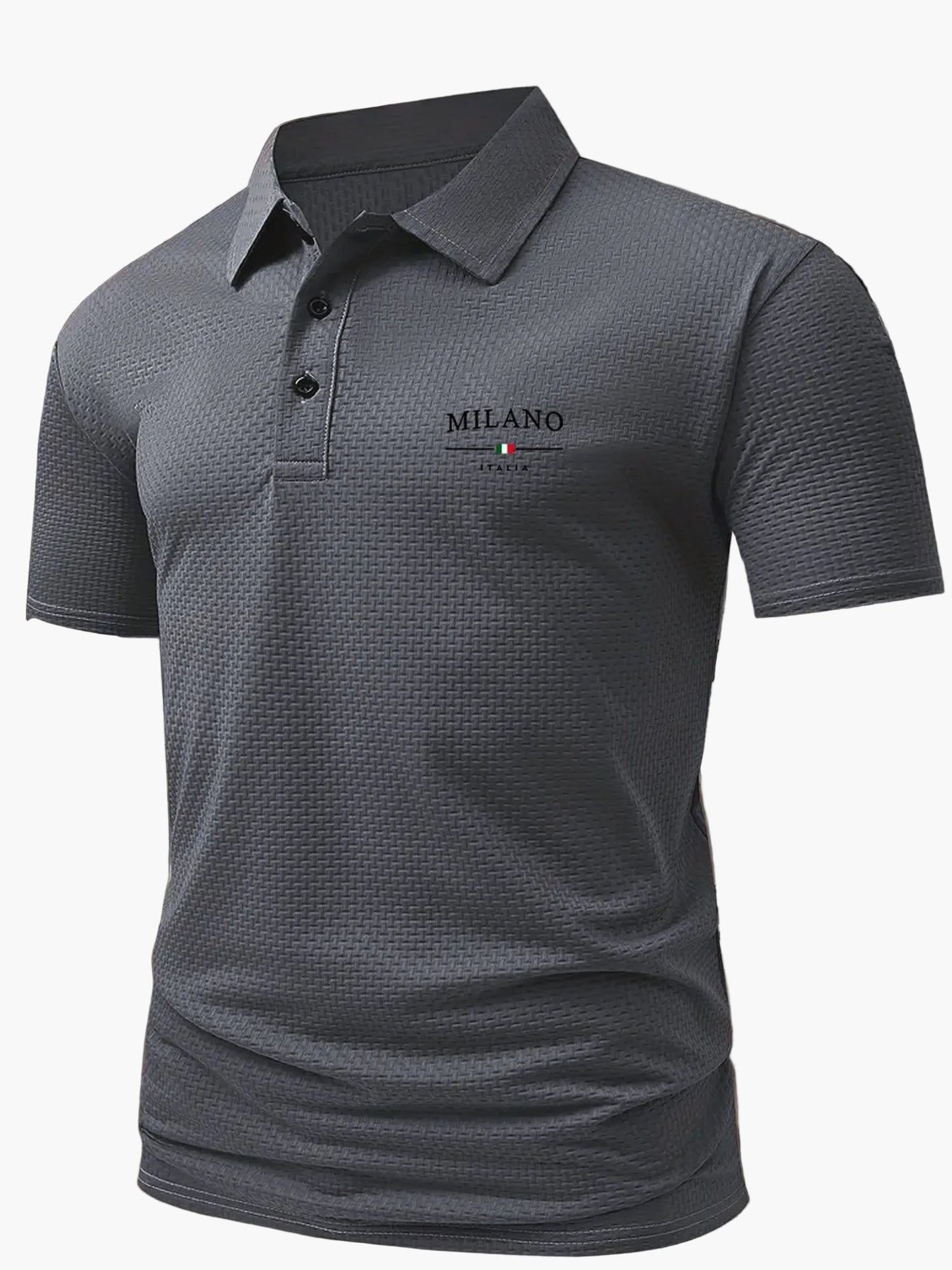 Herren Polo Shirt Casual Stil – Geometrisches Muster, Sommer Freizeit Poloshirt mit Knopfleiste