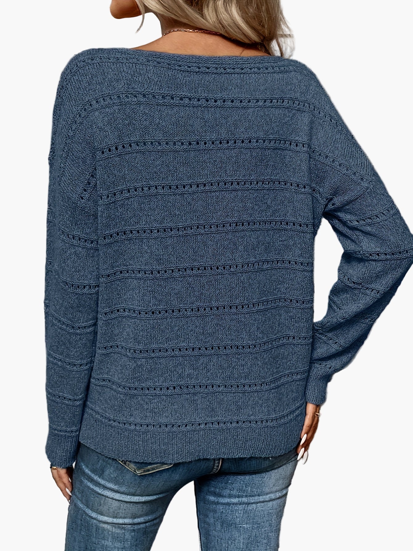 Damen Strickpullover Elegant Lockerer Look Herbst/Winter Freizeitmode