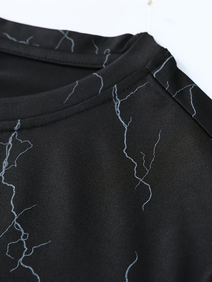 Herren T-Shirt mit abstraktem Print – Modernes Freizeitshirt für stilbewusste Looks