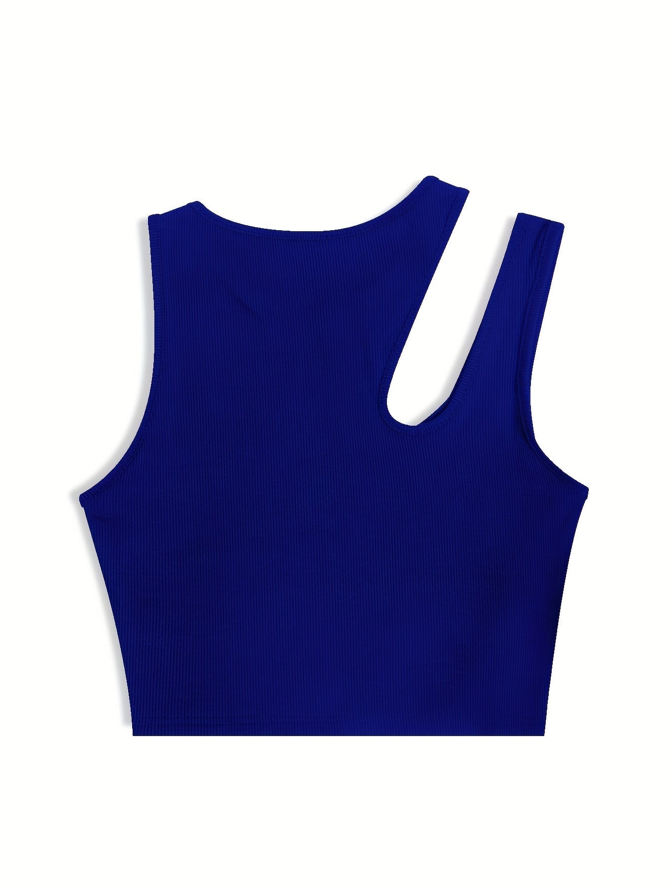 Damen Asymmetrisches Rib-Crop Top für Sommer, Modisches Streetwear Oberteil