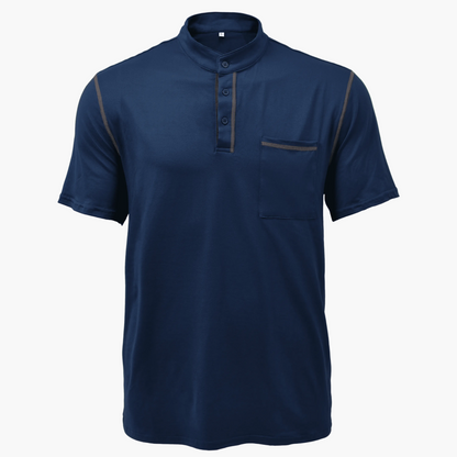 Herren Freizeit Henley Shirt mit Farbakzent und Kurzarm – Stilvolles T-Shirt für Alltag und Sport