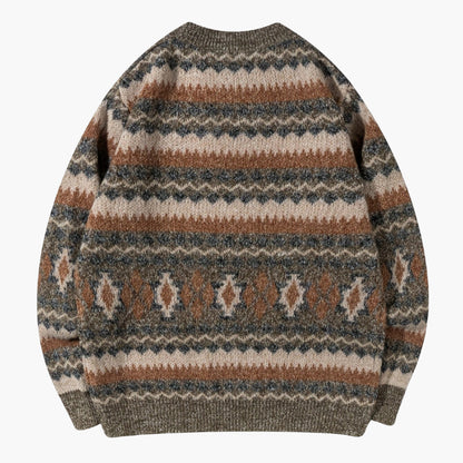 Herren Strickpullover im Retro Fair Isle Stil – Lässiger Winterpullover für Alltag & Freizeit