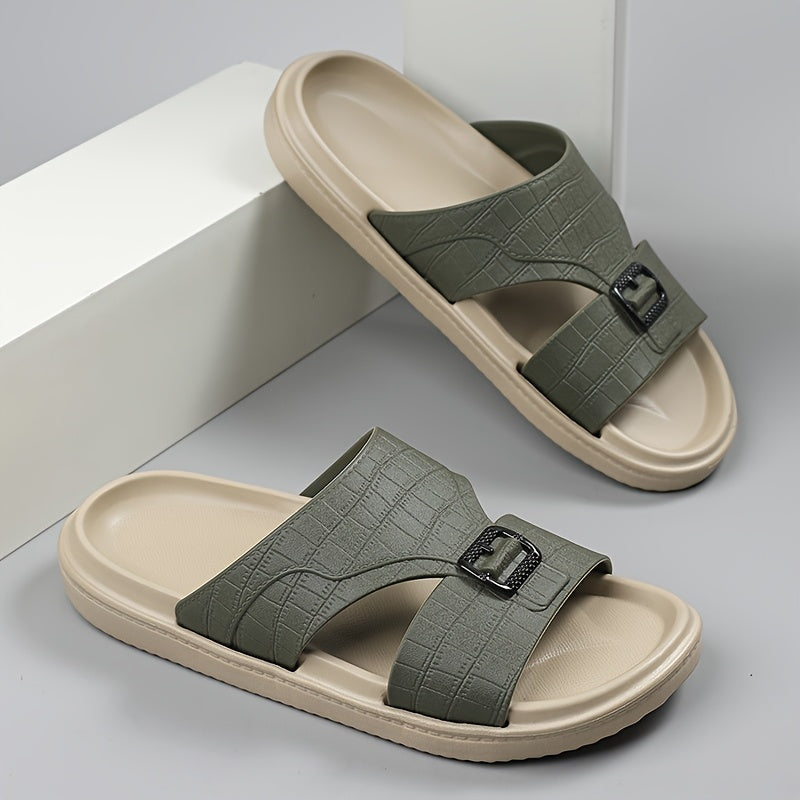 Herren Komfort-Slides mit Schnallen-Detail – Modernes Design für Alltag und Freizeit