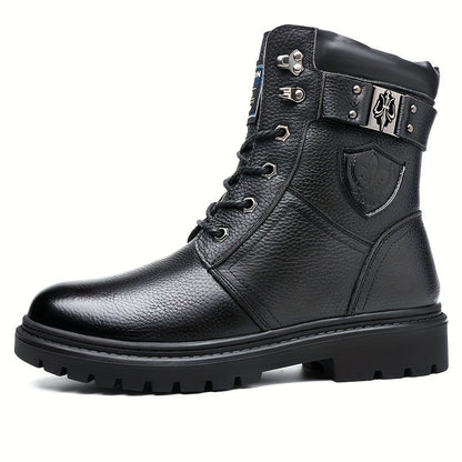 Herren Stiefeletten Schnürstiefel mit Profilsohle – Winterstiefel Schwarz / Braun