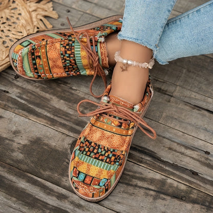 Damen Vintage Freizeitschuhe im Boho-Stil – Bequeme bunte Mokassins für Alltag und Reisen