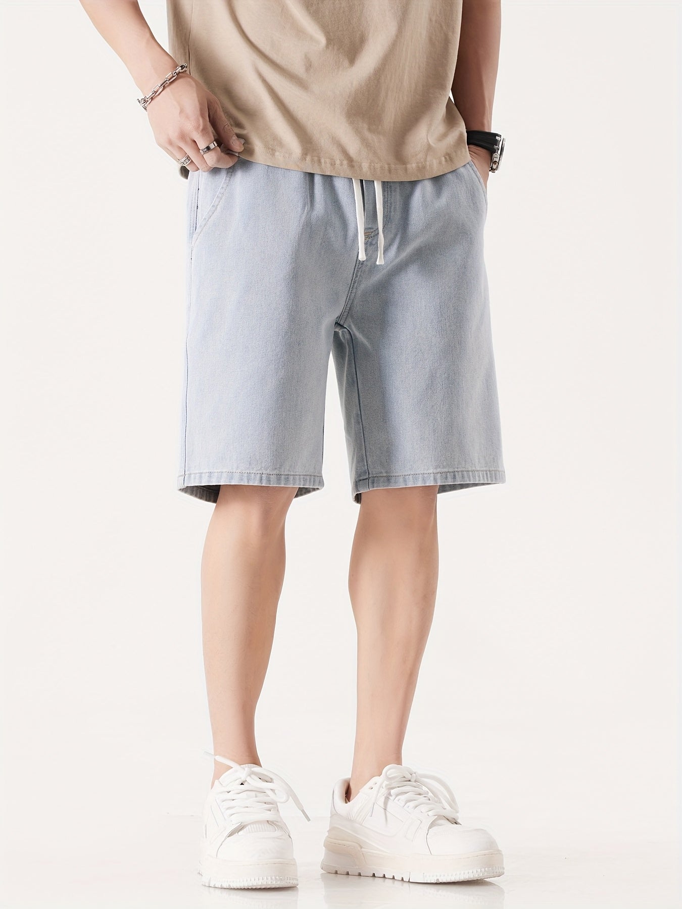 Herren Denim Shorts Lockerer Schnitt für Freizeit und Alltag