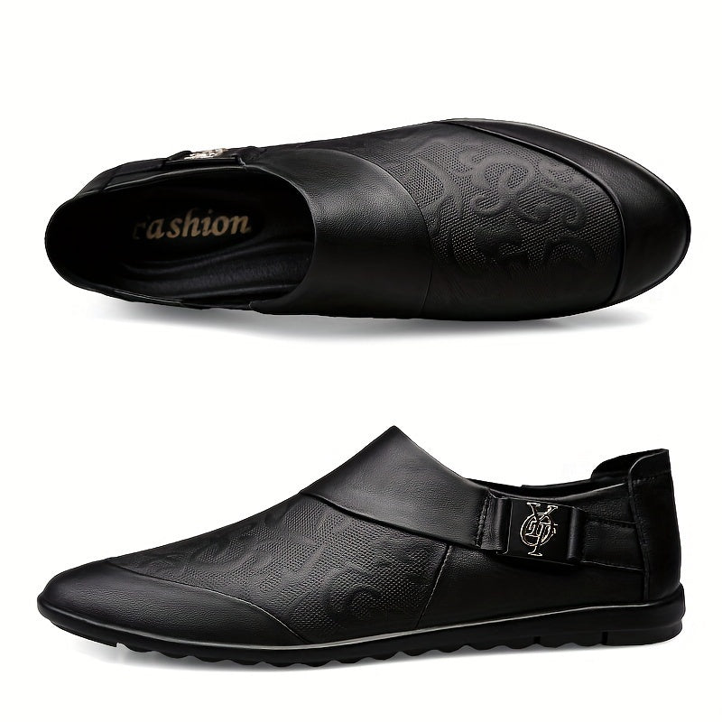 Herren Slip-On Loafer – Modische Freizeitschuhe mit Prägung und moderner Schnalle
