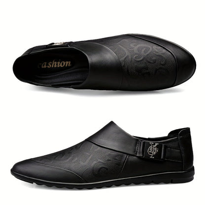 Herren Slip-On Loafer – Modische Freizeitschuhe mit Prägung und moderner Schnalle