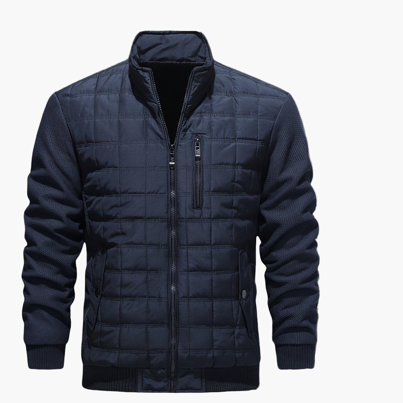 Herren Steppjacke Casual Stil mit Stehkragen – Alltag & Freizeit