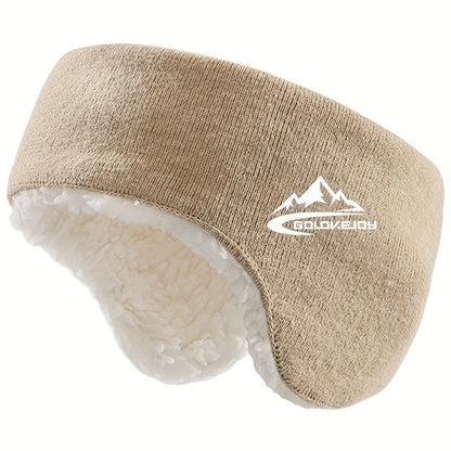 Winter Stirnband Ohrenwärmer mit flauschigem Futter, Strickoptik