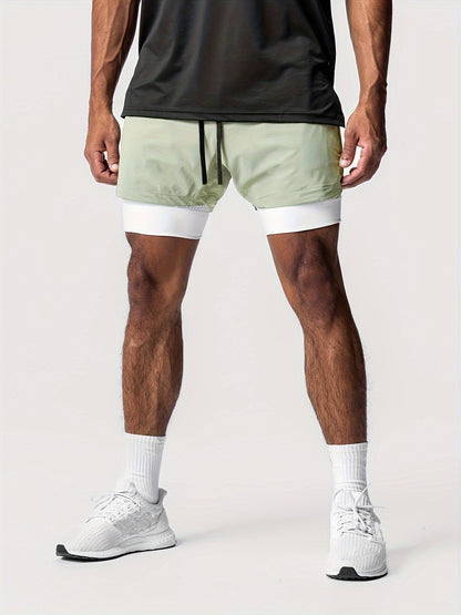 Herren Trainingsshorts 2-in-1 Performance Fitness Laufshorts