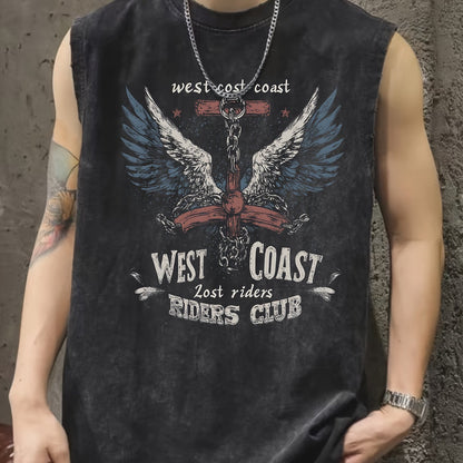 Herren Biker Tanktop West Coast Riders Club Vintage Style